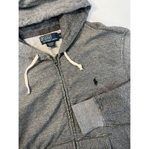 Polo by Ralph Lauren Mens Full Zip Hoodie Gray Pony Logo Small S Casual Preppy